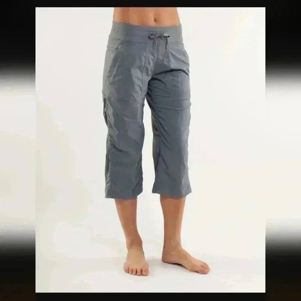 lululemon athletica Gray Cropped Drawstring Capri Pants